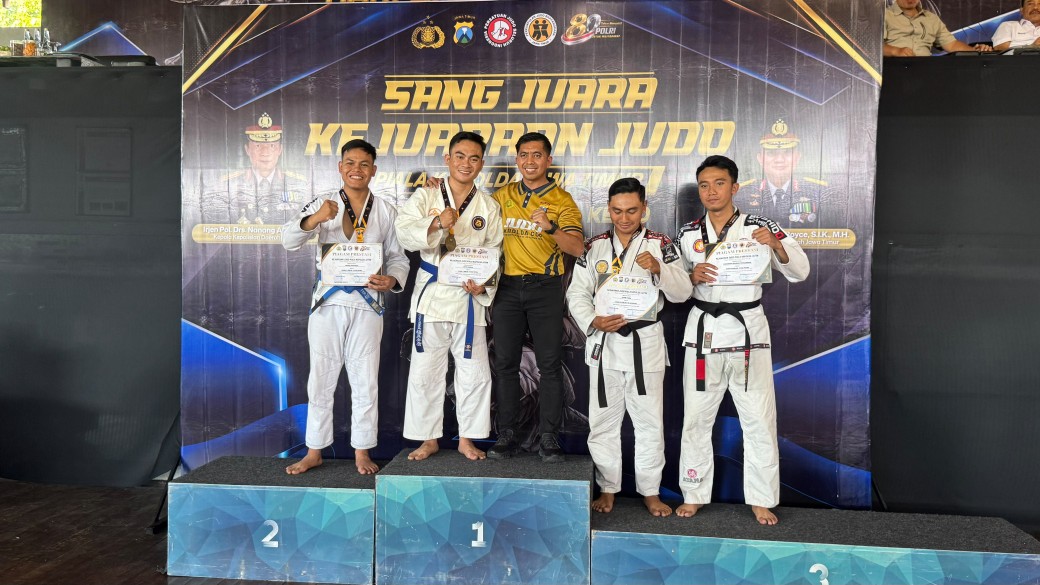 Bripda Bayu Suseno Raih Juara 1 Kejuaraan Judo Piala Kapolda Jatim