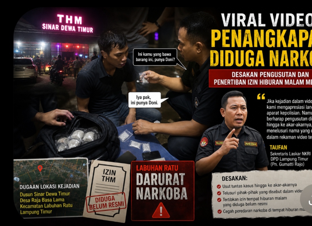 Viral Video Penangkapan Diduga Narkoba, Desakan Pengusutan dan Penertiban Izin Hiburan Malam Mengua