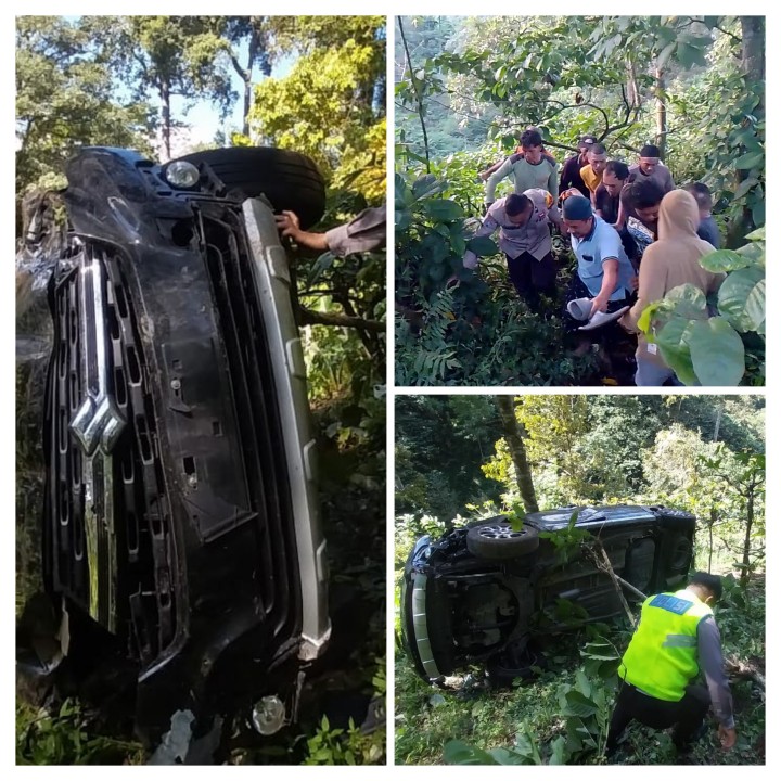 Diduga Sopir Mengantuk Mobil XL7 Ertiga Masuk Jurang Sedalam 15 Meter di Gumitir